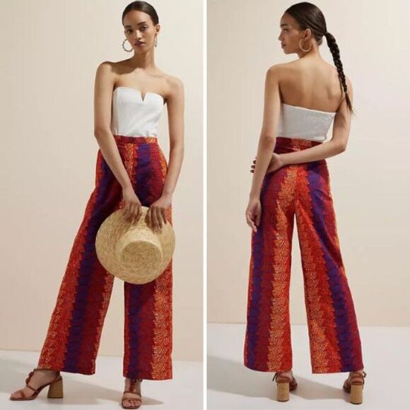 NWT Anthropologie x SIKA Abstract High Rise Wide-Leg Trousers | 10 - Picture 2 of 5